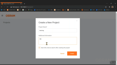 DALI PRO 2 IoT – Project Creation I – Log-In Graphical User Interface GUI and Templates